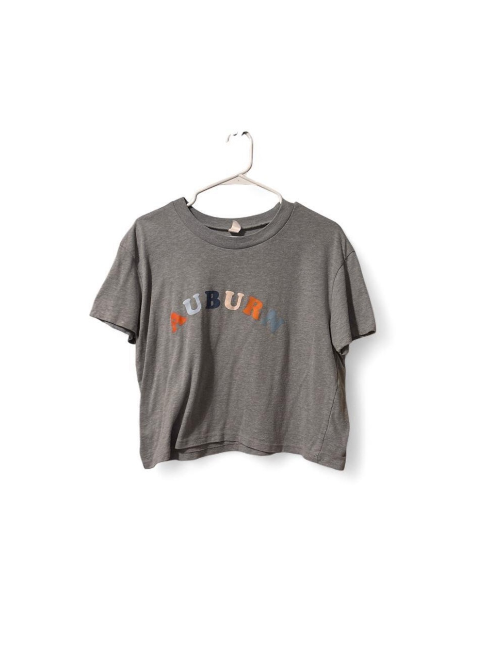 auburn university gray pastel letter crop top